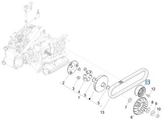 Ράουλο Ιμάντα Vespa GTS 300 ABS E5 2022-2023 ZAPMD3103/3104 1A012076