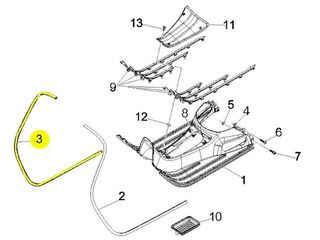 Συρίτι Δεξιό Ποδιάς Piaggio Για Vespa GT/GTL/GTS 125-300 (-2018)/GTV (-2018)