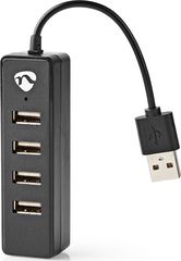 NEDIS UHUBU2420BK USB 2.0 Hub 4 θυρών, σε μαύρο χρώμα