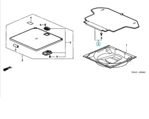 ΔΑΠΕΔΟ-ΜΟΚΕΤΑ ΠΟΡΤΜΠΑΓΚΑΖ HONDA CR-V '05-'06 (84630SCAE80ZA) Floor Mat, Trunk *NH167L* (GRAPHITE BLACK)