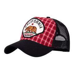 Καπέλο King Kerosin Red Bear trucker cap black  | Μαύρο - Κόκκινο Καρό