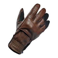 Γάντια μηχανής δερμάτινα Biltwell Belden gloves chocolate/black CE appr. Καφέ σκούρο