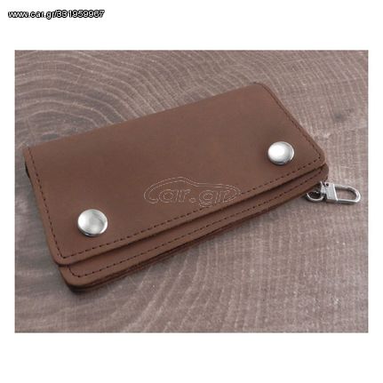 Δερμάτινο πορτοφόλι Amigaz Vintage Brown Leather Biker Wallet | Καφέ