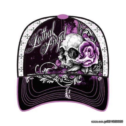 Καπέλο Lethal Threat FLORAL SKULL ROSE CAP Purple/Black