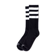 American Socks Κάλτσες Mid High Back In Black II, triple white strip