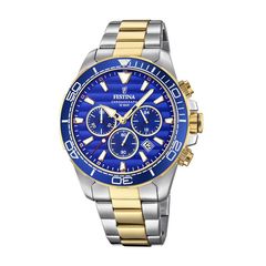 Festina Prestige, Men's Chronograph Watch, Grey Silver/Gold Stainless Steel Bracelet F20363/2