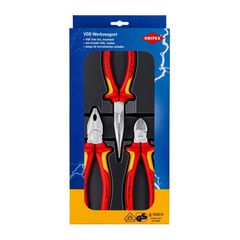 002012 Σετ Ηλεκτρολόγου 3 Εργαλείων (Πένσα - Μυτοτσίμπιδο-Κόφτης) 1000V - ΣΕΤ - KNIPEX (#002012)