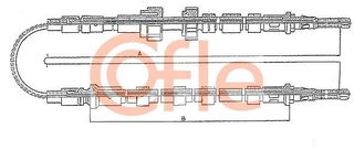 COFLE Ντίζα, φρένο ακινητοποίησης FORD Escort Mk5 (AAL,ABL,ANL,ALL,GAL) - Orion Mk3 (GAL) - Escort Mk6 (GAL,AAL,ABL,AFL) - Escort Express '91 (AVF)