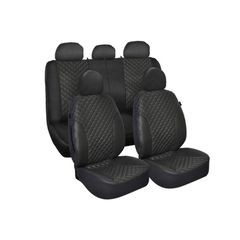 KAVER DIAMOND SEAT COVER -πληρες σετ καλυμμα δερματινη 9τμχ (μαυρο)