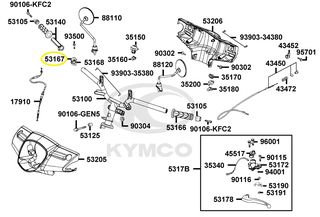 Καπάκι Σκρίπ Γκαζιού Κάτω Kymco Like.50 2T 2009 - 2010 53167-GBN2-C00