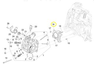 Φλάντζα Κεφαλής Piaggio Medley 150 Euro 5 (EMEA) 2020-2024 RP8MD0200 1A011483