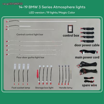 Digital iQ Ambient Light BMW Series 3 (F30) mod. 2014-2019 , 19 Lights