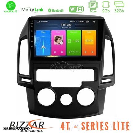 Bizzar 4T Series Hyundai i30 2007-2012 Manual A/C 4Core Android12 2+32GB Navigation Multimedia Tablet 9"