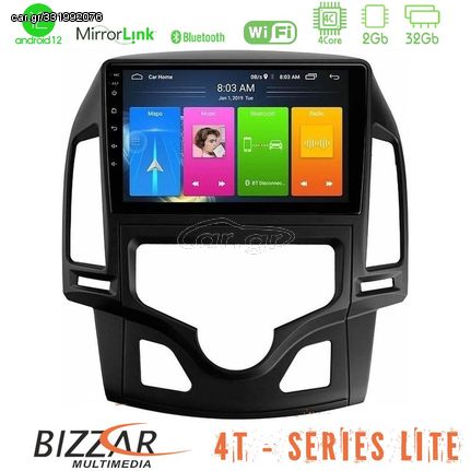 Bizzar 4T Series Hyundai i30 2007-2012 Auto A/C 4Core Android12 2+32GB Navigation Multimedia Tablet 9"