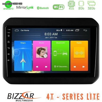 Bizzar 4T Series Suzuki Ignis 4Core Android12 2+32GB Navigation Multimedia Tablet 9"