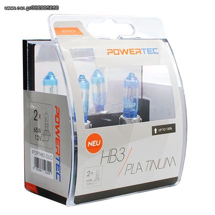 HB3 12V 65W 3.250K +130% P20d POWERTECK PLATINUM 2ΤΕΜ. M-TECH