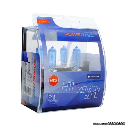 H11 12V 55W PGJ19-2 5.000K POWERTEC XENON BLUE 2ΤΕΜ.