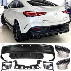 Diffuser Πίσω Προφυλακτήρα Για Mercedes-Benz GLE Coupe C167 SUV 2019+ Amg Look Για Amg Sport Line Προφυλακτήρες Σετ Με Μαύρες Μπούκες