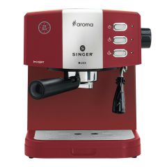 Singer Aroma ES-851R Κόκκινη Μηχανή Espresso 850W Πίεσης 20bar