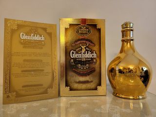 Πολυ σπανιο Glenfiddich 18yo. Gold Decanter. Επιστρωση 23 Καρατιων.