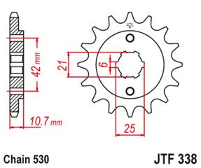 Μπροστινό γρανάζι JT 16 δοντιών για Honda CB650 και CBX550 - JTF338.16 Κωδ.195522-τηλ.210.8000616