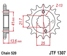 Εμπρόσθιο γρανάζι κίνησης μάρκας JT 15 δοντιών για Kawasaki ZX6 R (636) - JTF1307.15 Κωδ.192193-τηλ.210.8000616