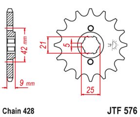 Εμπρόσθιο γρανάζι κίνησης μάρκας JT 18 δοντιών για Yamaha XT 350 (86 99) - JTF576.18 Κωδ.192435-τηλ.210.8000616