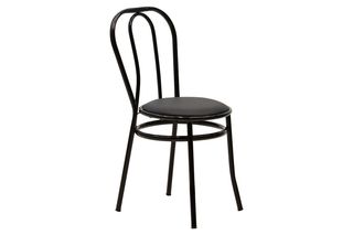 Καρέκλα "WIEN" από μέταλλο/τεχνόδερμα σε μαύρο χρώμα 40x47x85