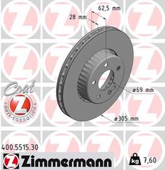 Δισκόπλακα ZIMMERMANN 400551530 για Mercedes-Benz C-Class Cabrio A205 2100cc C220 D 170ps 2016 Σήμερα