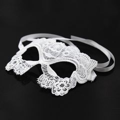 White Embroidered Eye Mask-thumb-1