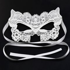 White Embroidered Eye Mask-thumb-3