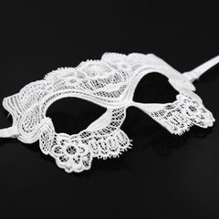 White Embroidered Eye Mask-thumb-2