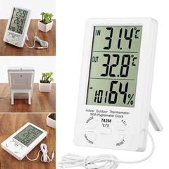 Ψηφιακό Θερμόμετρο-Υγρόμετρο και Ρολόι Ξυπνητήρι Εσωτερικού/Εξωτερικού Χώρου TA298