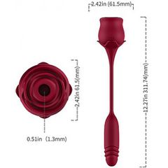 Clitoral Air suction Rose with thrusting bullet Vibrator-thumb-6