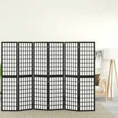 Παραβάν Ιαπωνικού Στιλ με 6 Πάνελ Πτυσσόμενο Μαύρο 240x170 εκ. 352082