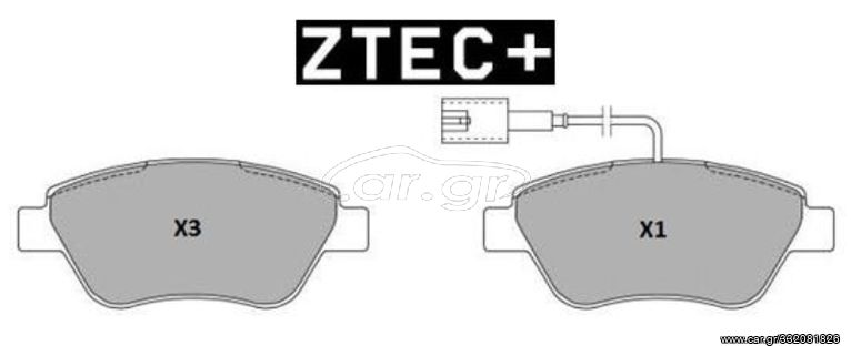 ZTEC+ Σετ τακάκια ABARTH - ALFA-ROMEO - CITROEN - FIAT - LANCIA - PEUGEOT