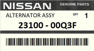 Δυναμό - Ηλεκτρογεννήτρια NISSAN ENGINE M9T M9R #2310000Q3F