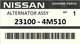 Δυναμό - Ηλεκτρογεννήτρια NISSAN ENGINE QG15DE QG18DE #231004M510