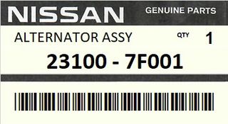 Δυναμό - Ηλεκτρογεννήτρια NISSAN ENGINE TD27T1 #231007F001