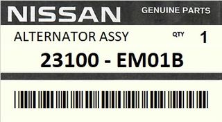 Δυναμό - Ηλεκτρογεννήτρια NISSAN ENGINE HR16DE #23100EM01BR