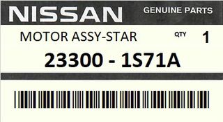 Μίζα - Eκκινητήρας NISSAN ENGINE KA24E #233001S71A