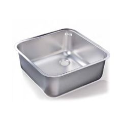 Τετράγωνη Κολλητή Γούρνα Ματ Inox 50x50x30cm