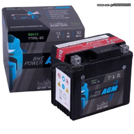 ΜΠΑΤΑΡΙΑ INTACT BIKE POWER AGM BATTERY YTX 5L-BS 12V 4AH 1TEM