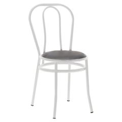 Καρέκλα "ΒΙΕΝΝΗΣ Ι" από μέταλλο/pu σε χρώμα λευκό/μαύρο 40x47x85