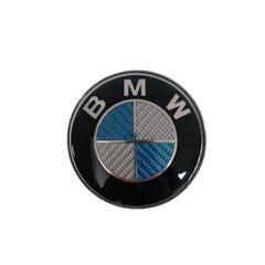 Bmw κουμπωτό σήμα 74mm Μπλέ look carbon