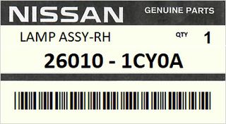 Φανάρι εμπρόσθιο δεξιό INFINITI (NISSAN) S51 QX70/FX 2008-2019 #260101CY0A