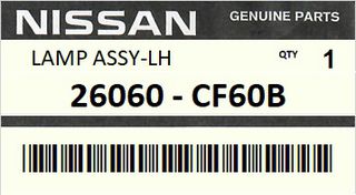 Φανάρι μπροστινό αριστερό NISSAN Z33 350Z COUPE / CONVERTIBLE (ROADSTER) 2005-2010 #26060CF60B
