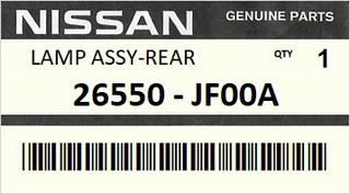 Φανάρι οπίσθιο δεξιό NISSAN R35 GT-R 2008-2010 #26550JF00A