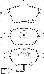 Τακάκια επρόσθια  8DB355014031 000974 5K0-698-151 5N0698151 5N0698151A 5N0-698-151-A 5N0698151C 5N0698151D 5ND698151 5ND698151A 7N0698151 974 JZW698302BC L5ND698151A T1783 HELLA PAGID