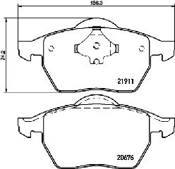 Σετ τακάκια εμπρόσθια  8DB355008021 003689 1J0698151L 3A0698151 3A0698151A 3A0-698-151-A 4007590017964 8N0698151 T1110 HELLA PAGID